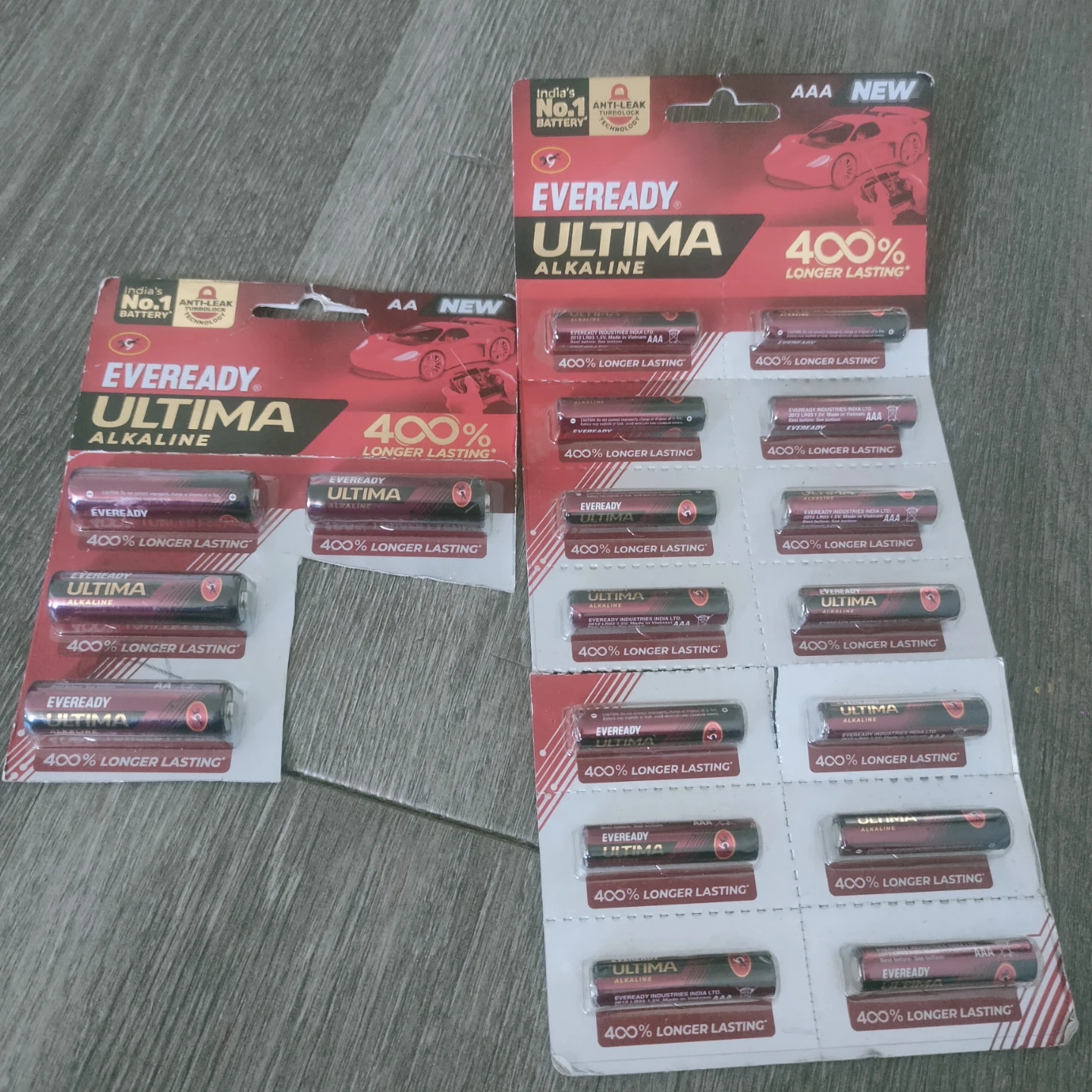Brand new Eveready Ultima Alkaline AAA  & AA batteries