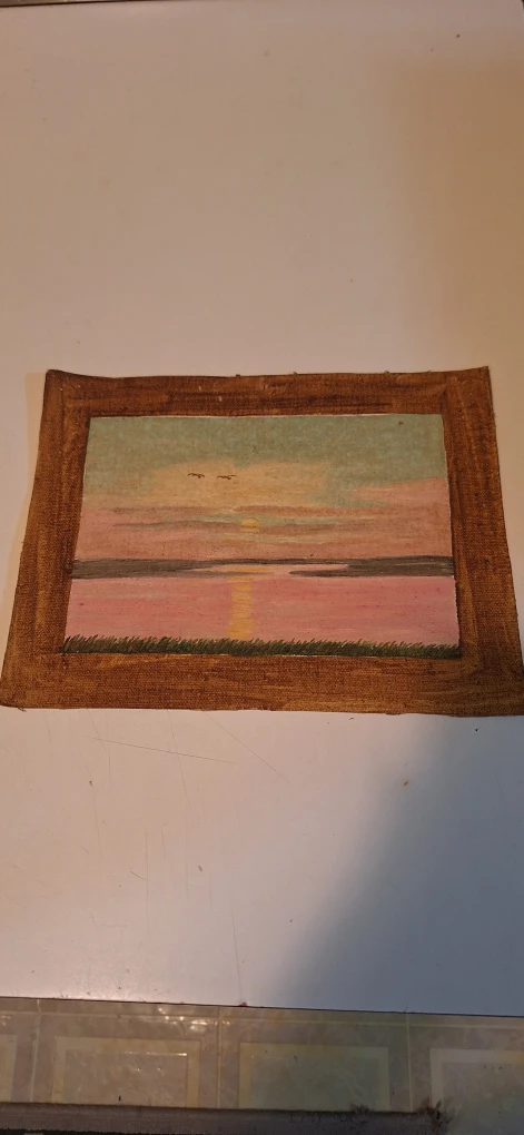 Framed Sunset Landscape Painting - photo 3
