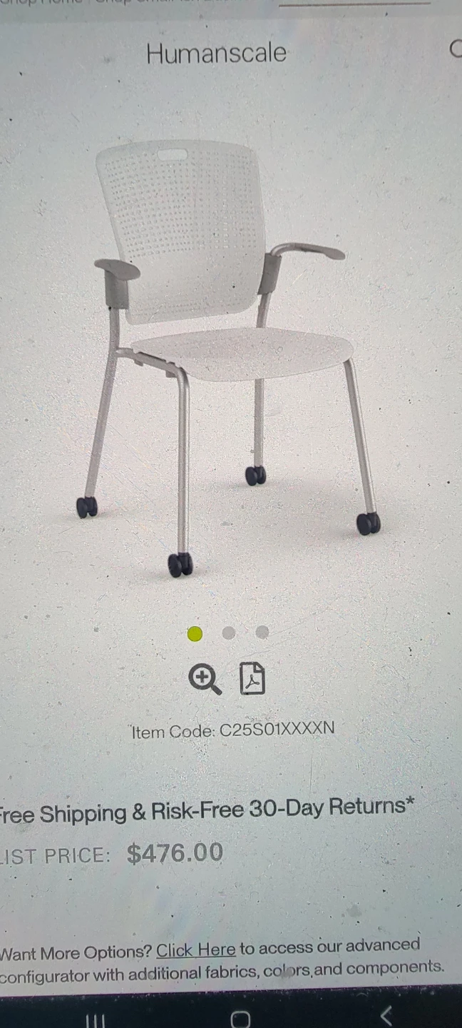 Light Green Humanscale Stacking Chair with Arms - photo 2