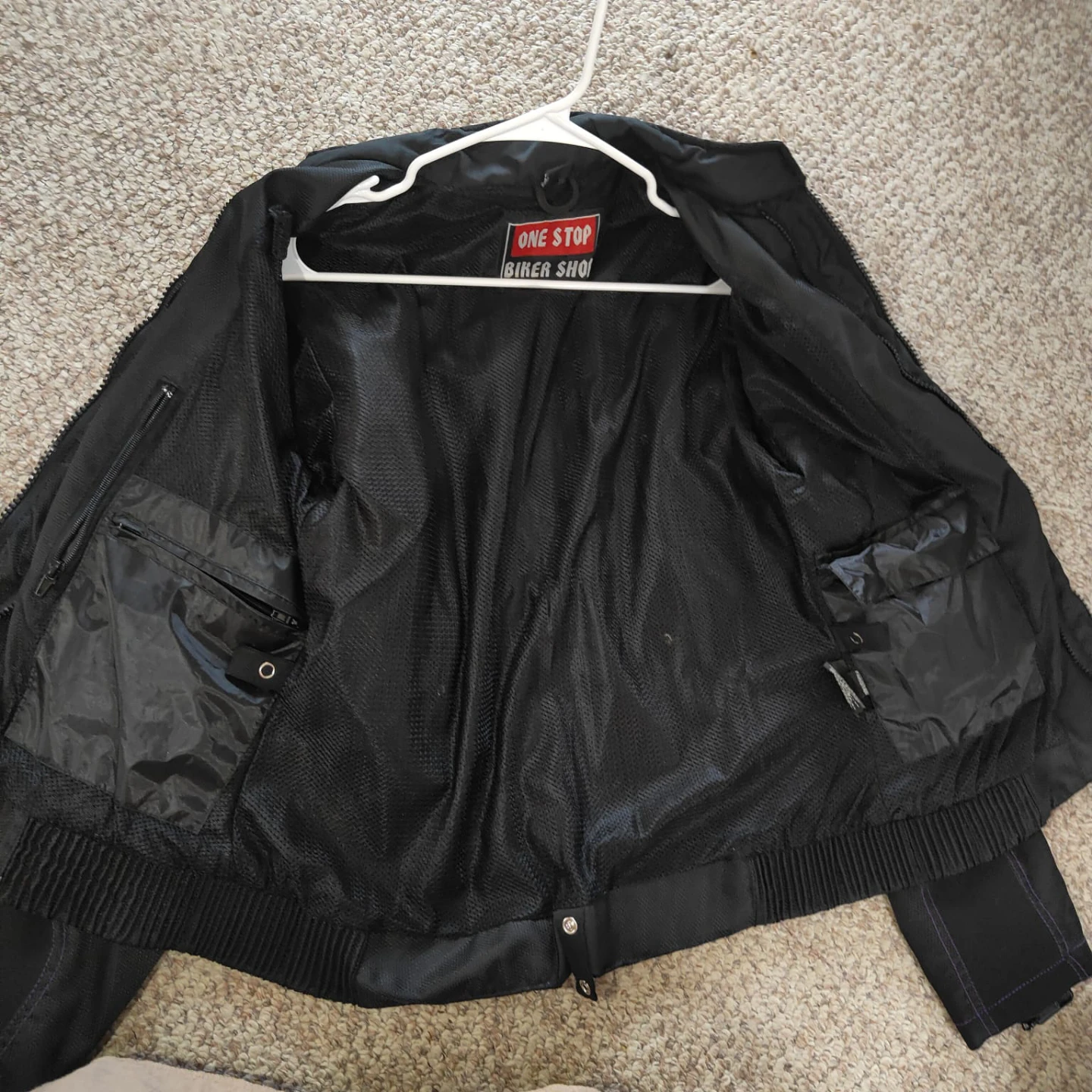 Black Motorcycle Jacket with Purple Flame Heart Design - photo 4