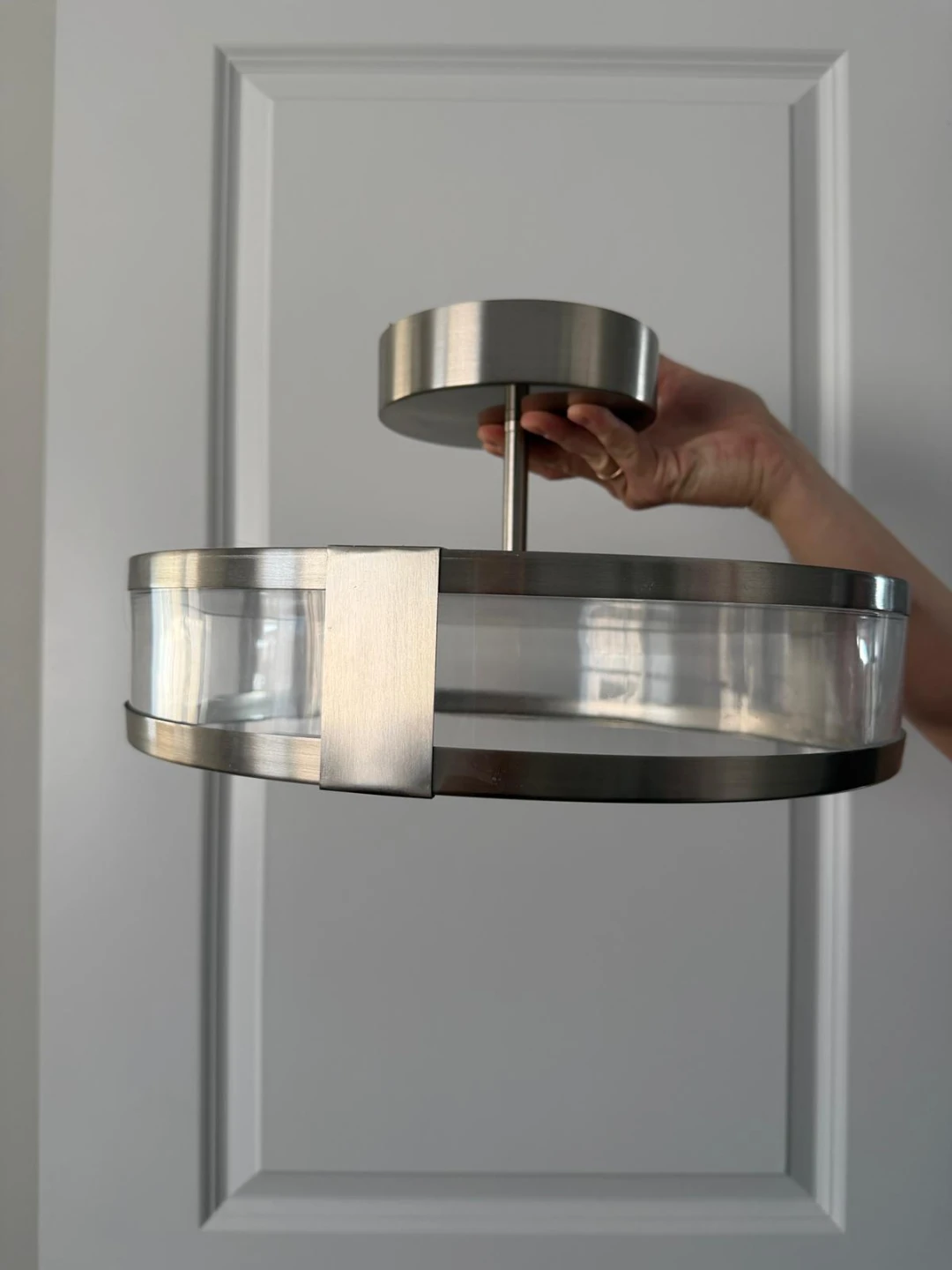 Dals 30-Watt Satin Nickel 14'' Double-Ring Mount Ceiling Light - photo 2