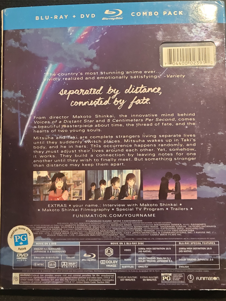 Your Name. Blu-Ray + DVD Combo Pack - photo 2
