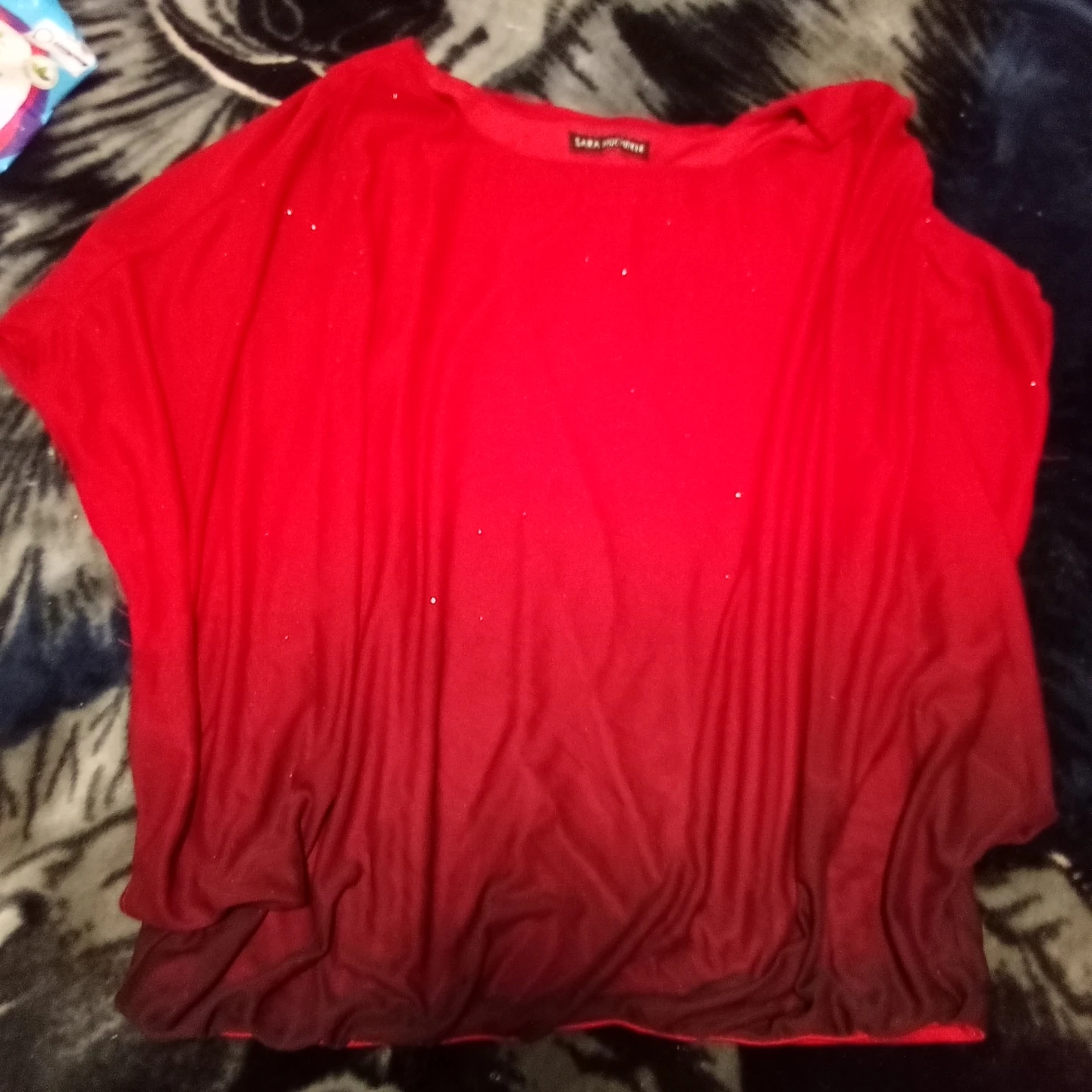 Red Ombre Sparkle Top