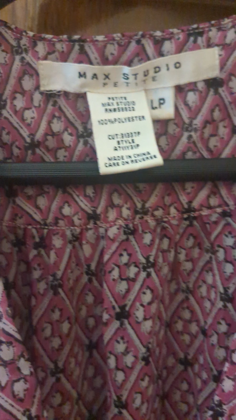 Max Studio Petite Pink Patterned Blouse - LP - photo 2