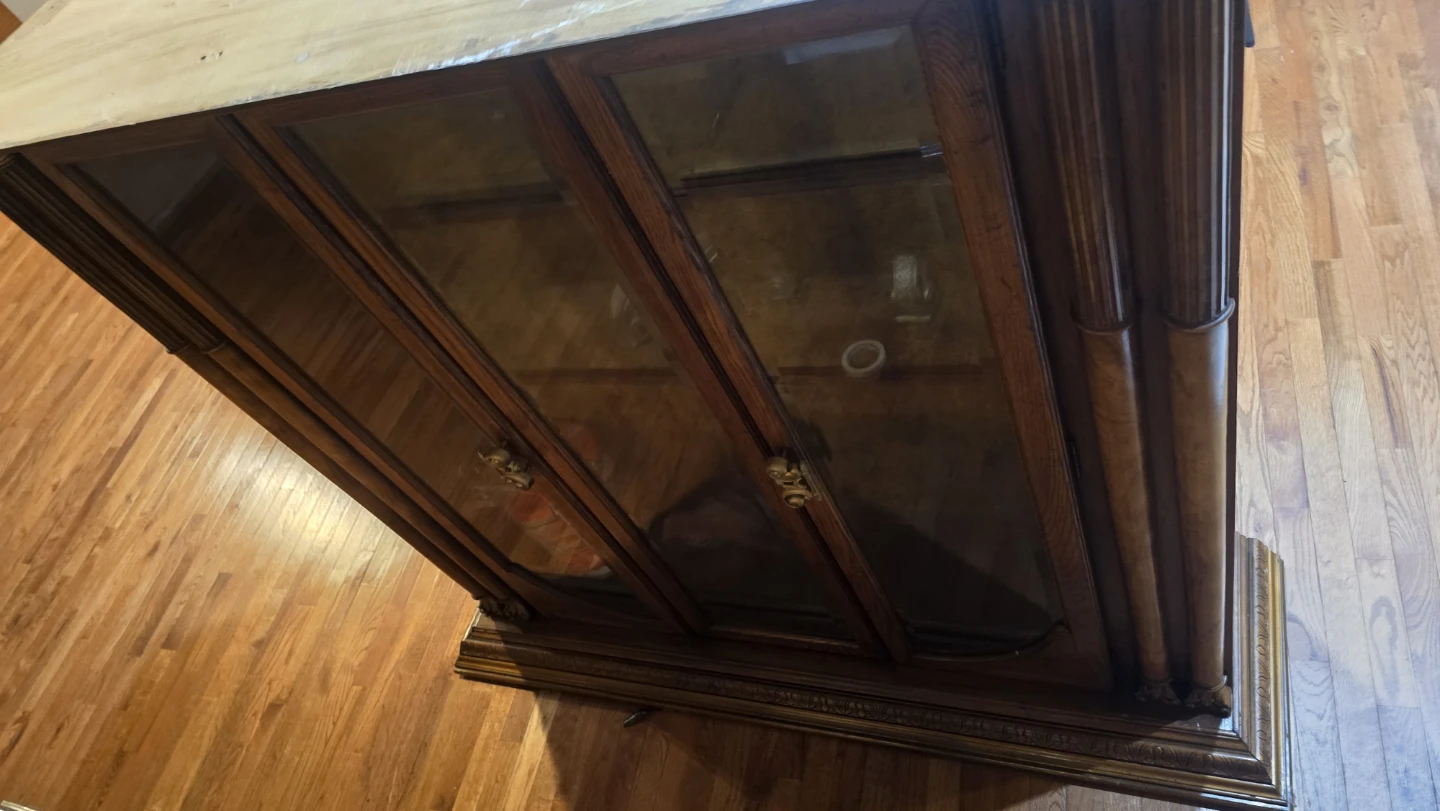 Vintage Wood and Glass Display Cabinet
