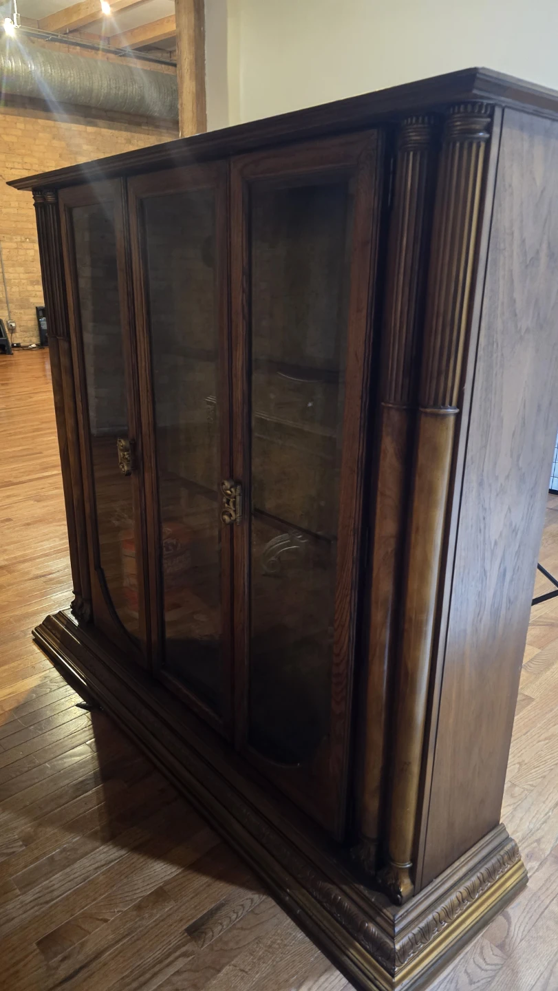 Vintage Wood and Glass Display Cabinet - photo 2