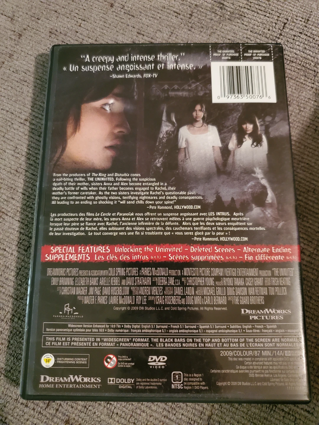 The Uninvited DVD ⚽ - photo 2