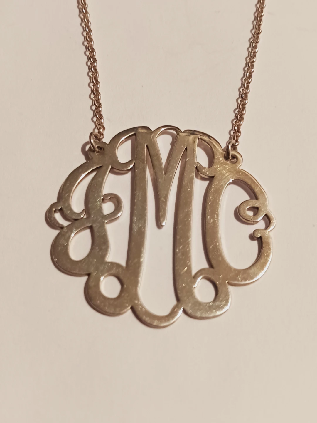 ROSS SIMONS Sterling Silver 925 Monogram "M" Pendant Necklace - photo 3
