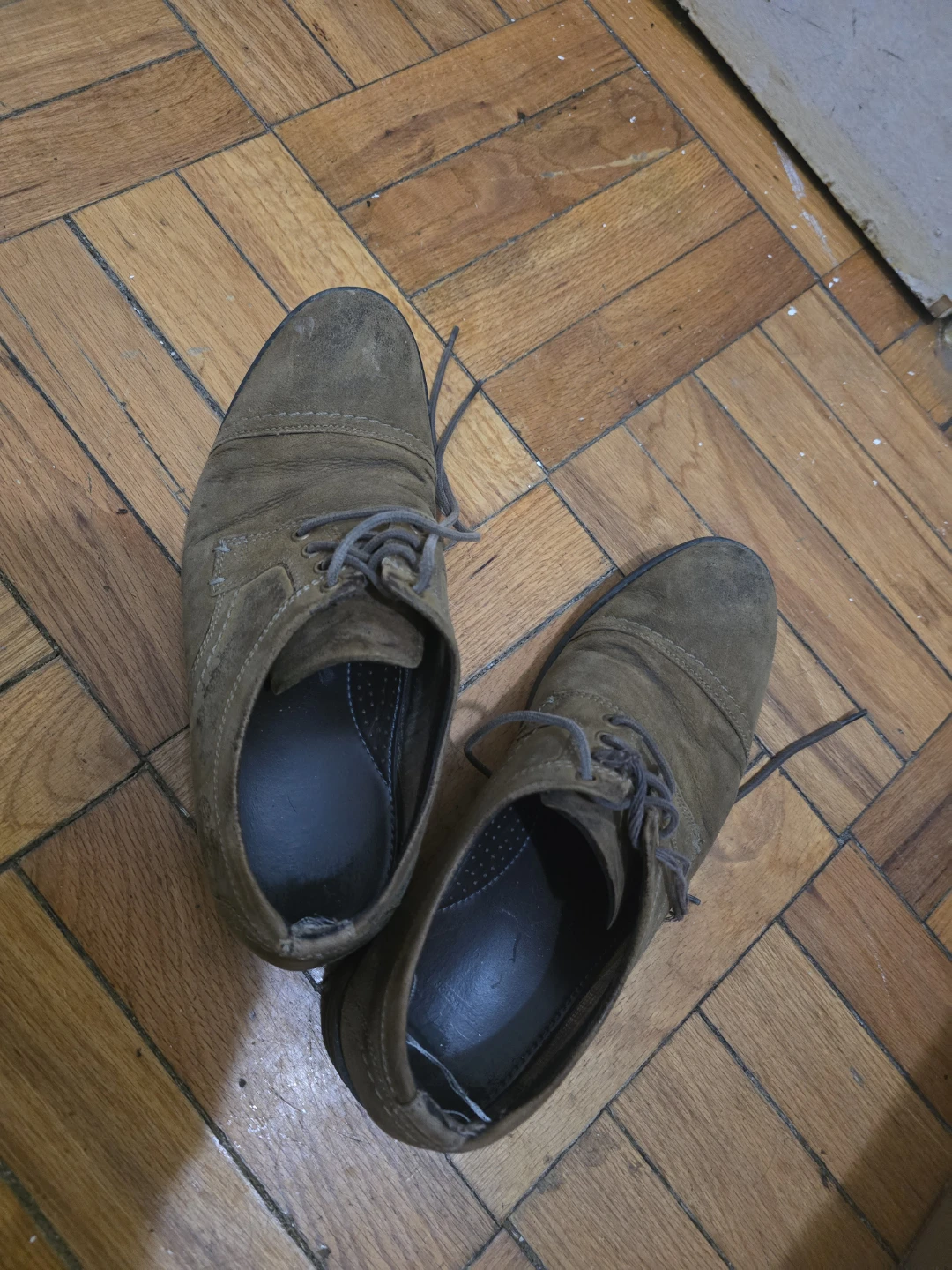 Good old Brown Suede Lace-Up well loved Shoes