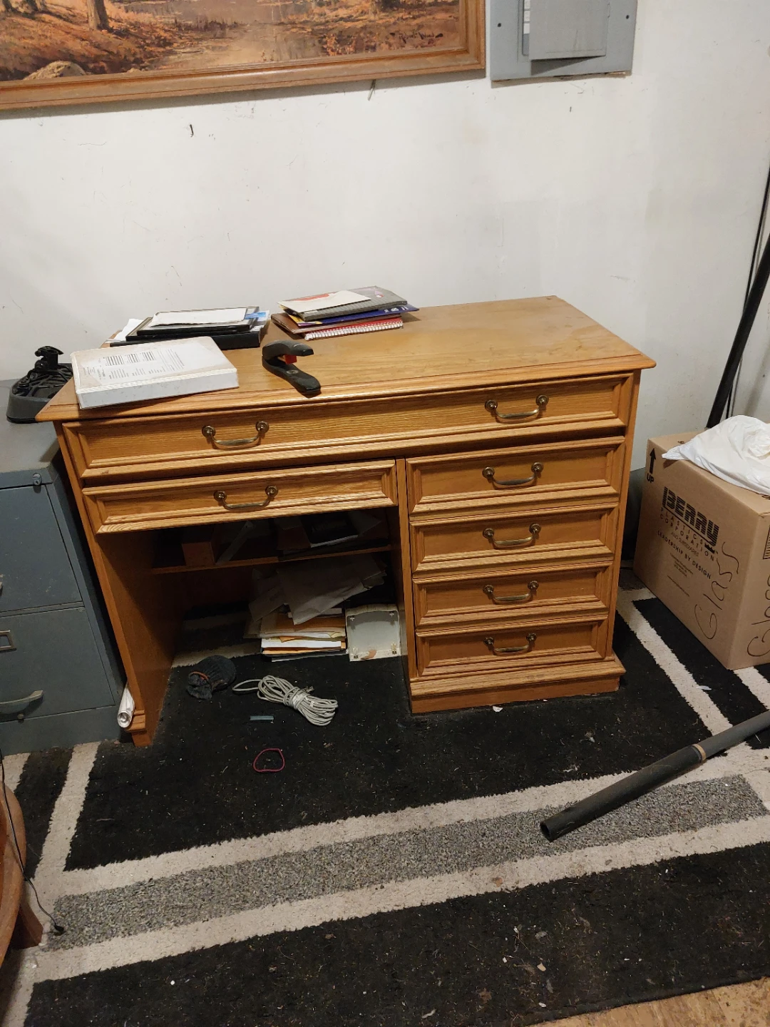 Moving sale Arrmoir, office desk, dining room set, TV cabinet - photo 4