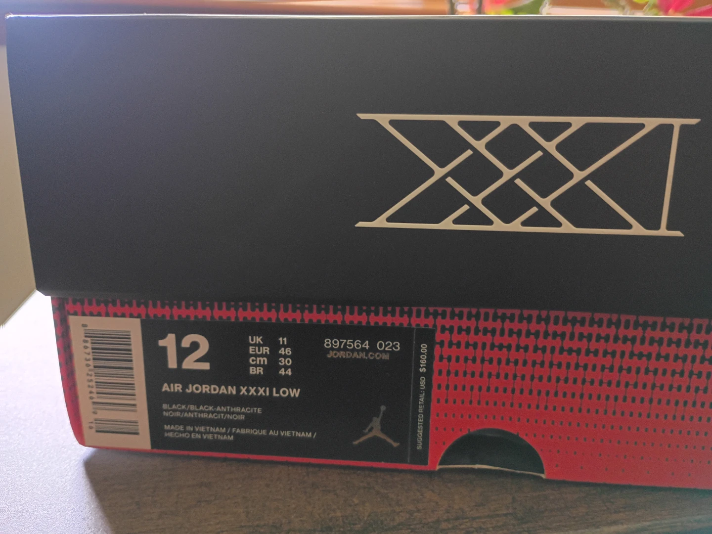 Air Jordan XXXI Low Black/Anthracite
