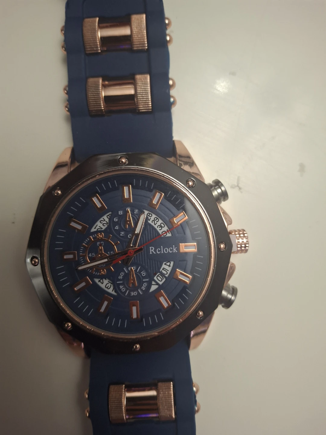 R clock blue and rose gold watch ⚽️ - photo 5