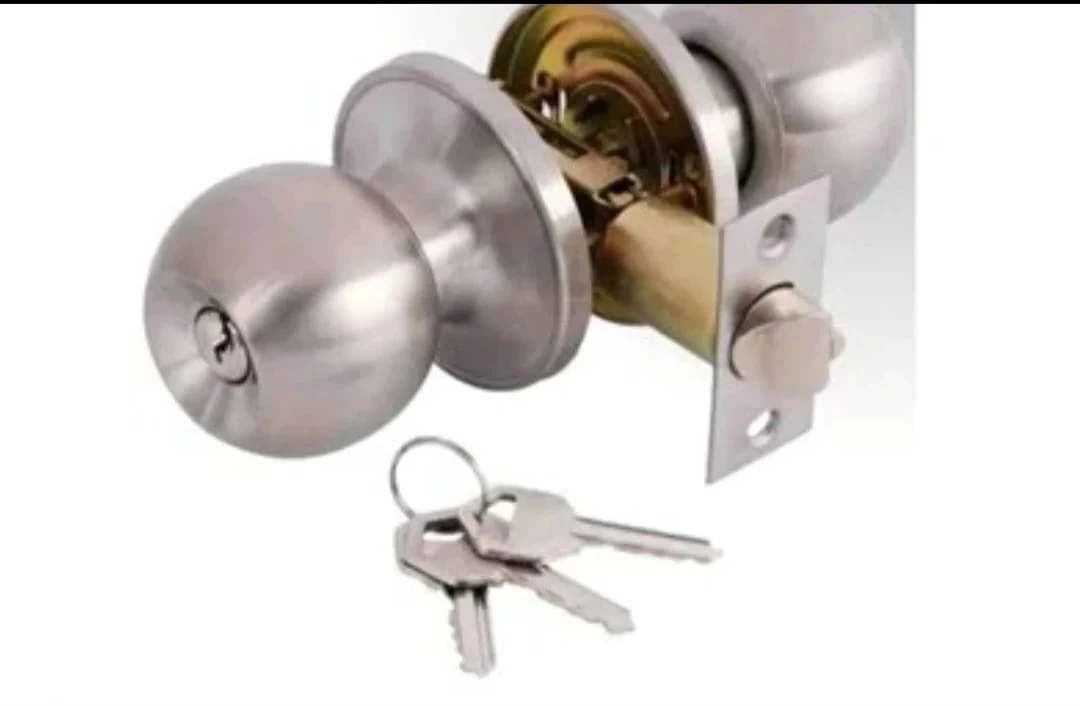 Brushed Nickel Doorknob Lock with 3 Keys