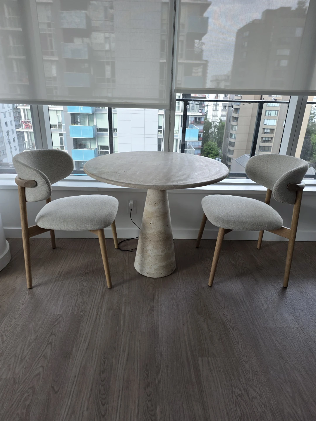 Travertine Pedestal Dining Table
