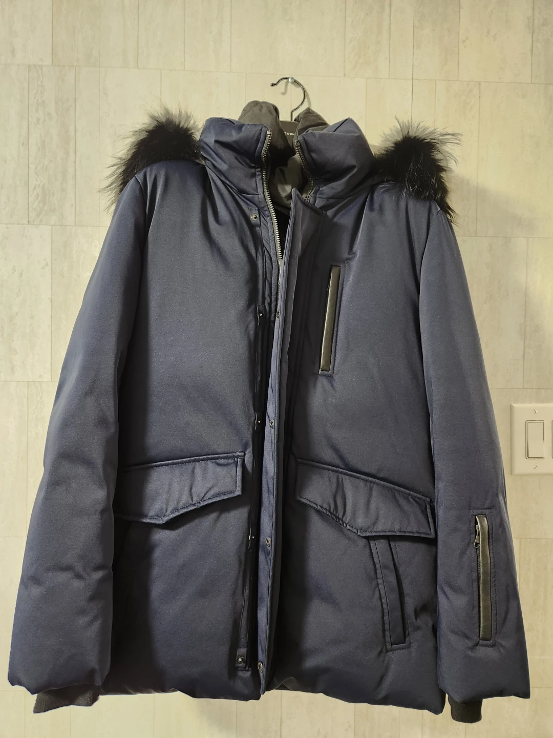 Men's Navy Winter Parka Jacket