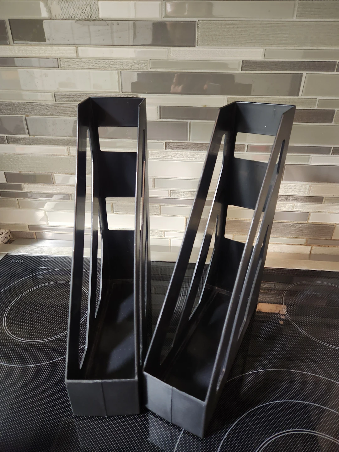 Set of 2 Black Magazine Holders