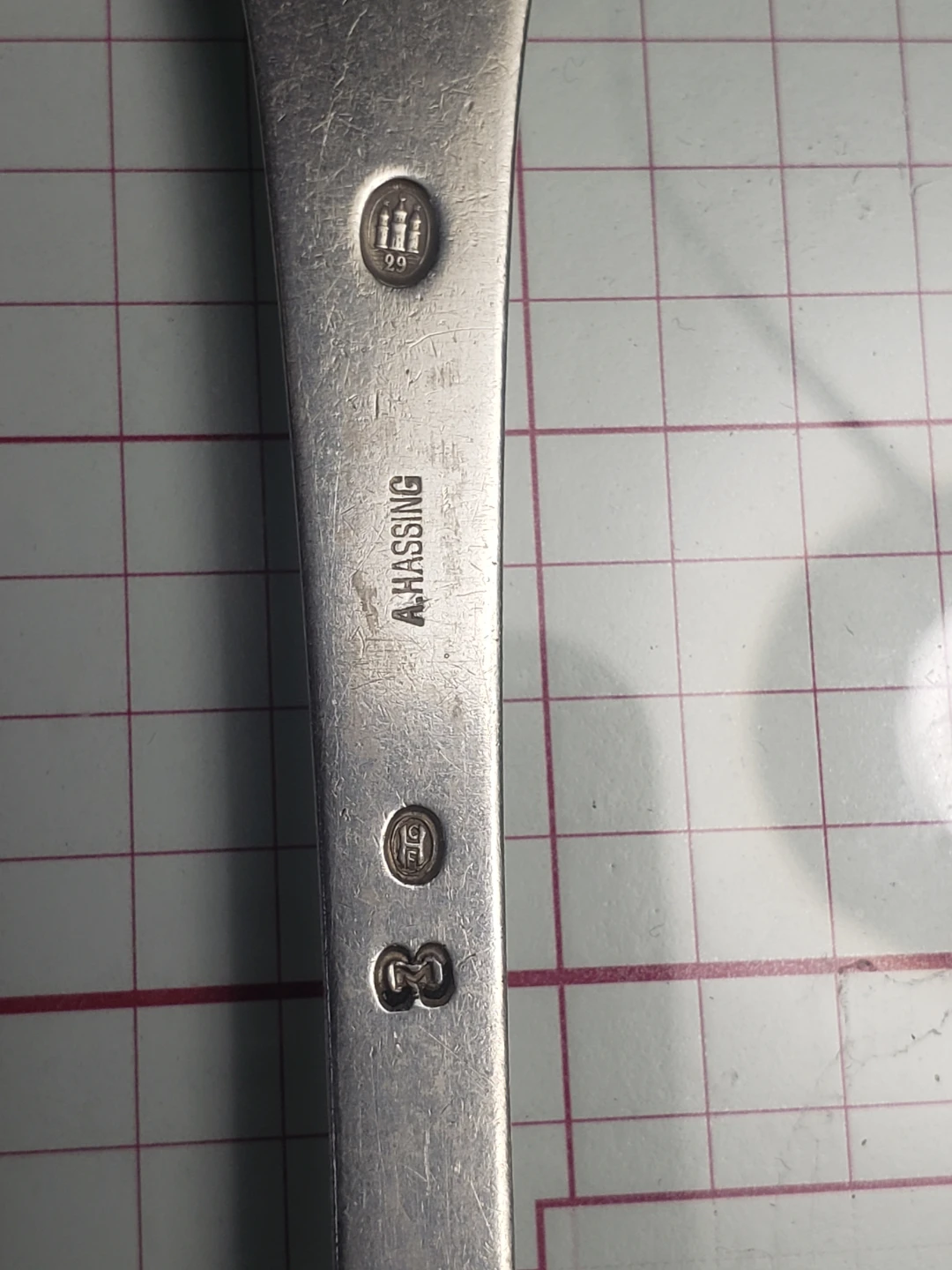 Old 2.2oz silver serving spoon 1929 monogrammed.