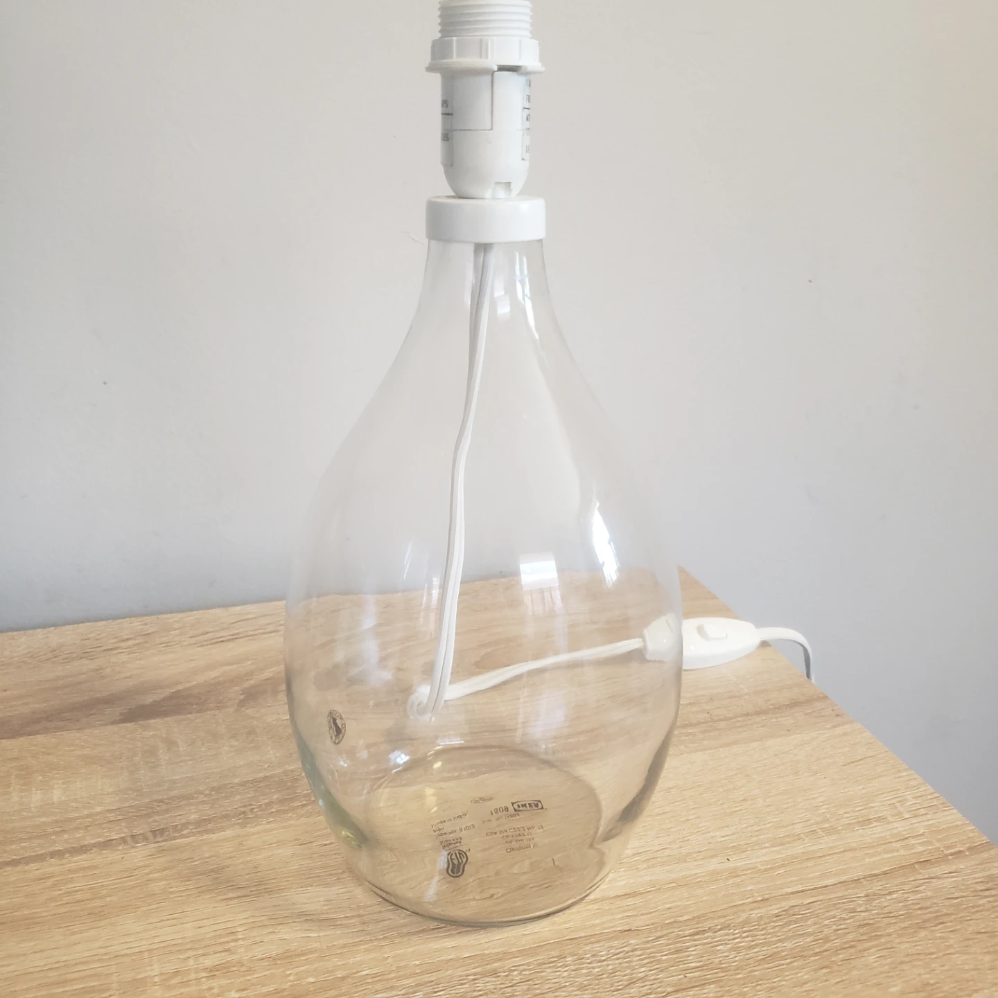 Ikea Brån Table Lamp Handmade Blown Glass 90s Discontinued
