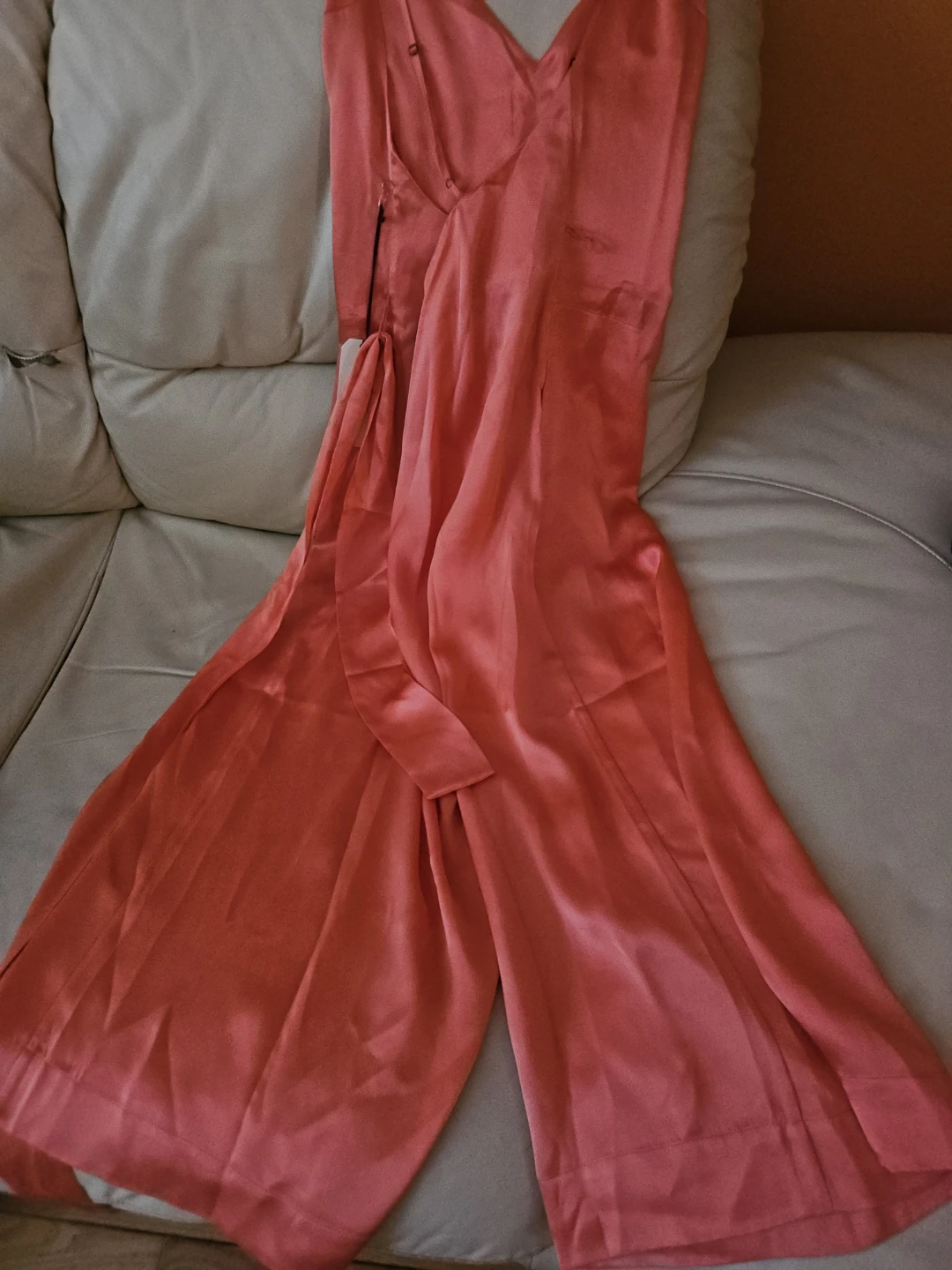 Coral Satin Slip jumpsuit - photo 5