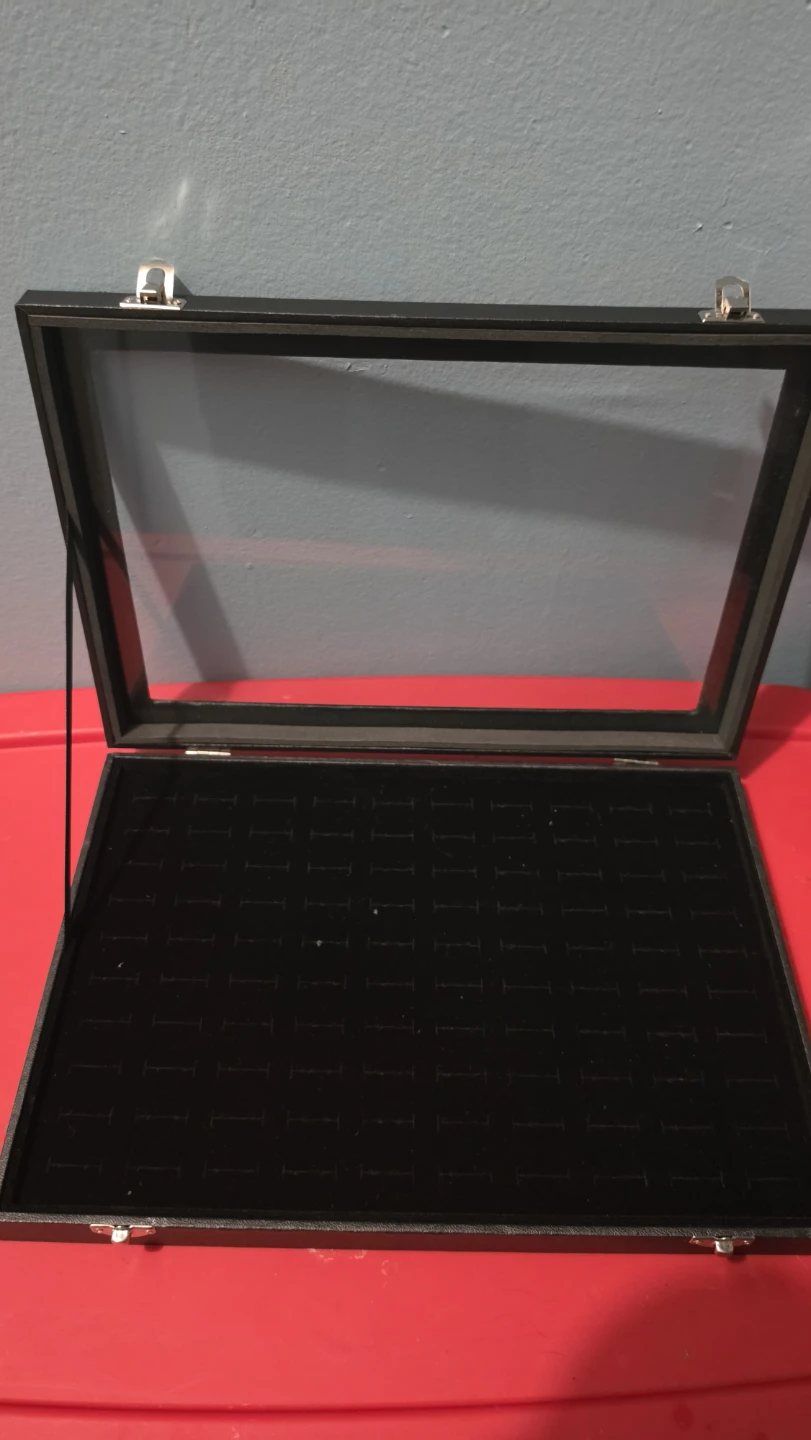 Black Jewelry Display Case with Glass Lid - photo 3