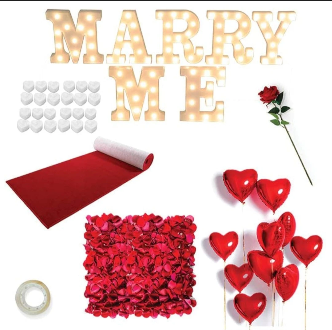 Marry Me Light Up Letters and Romantic Decor Kit