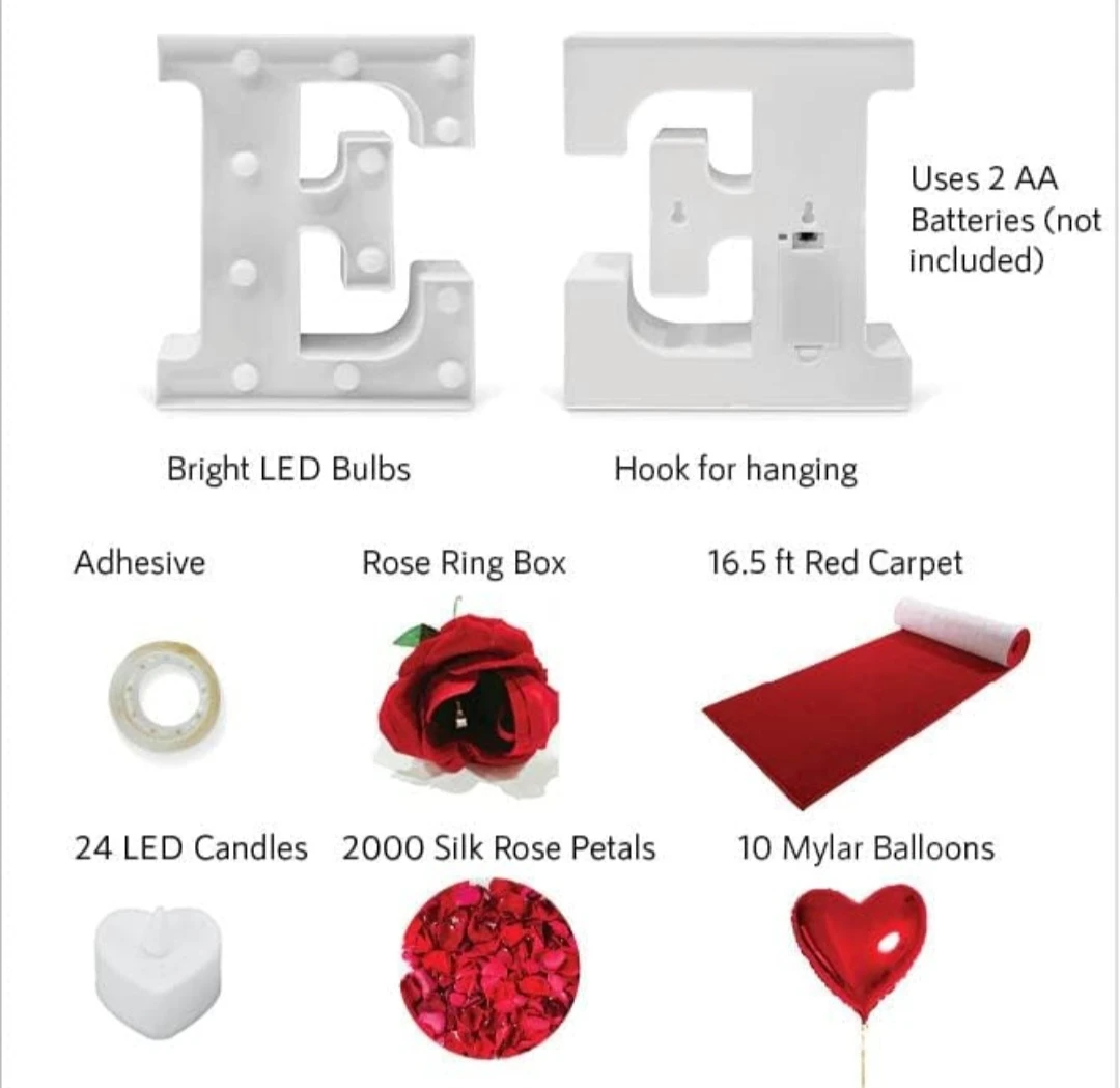 Marry Me Light Up Letters and Romantic Decor Kit - photo 2
