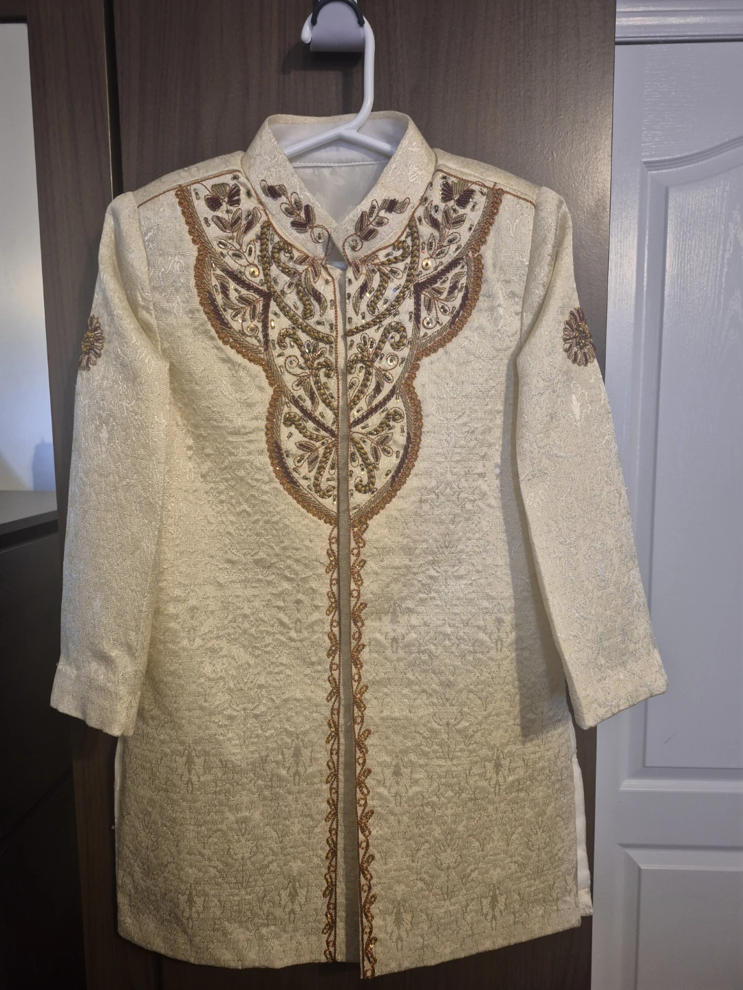 Embroidered Nehru Jacket kids sherwani
