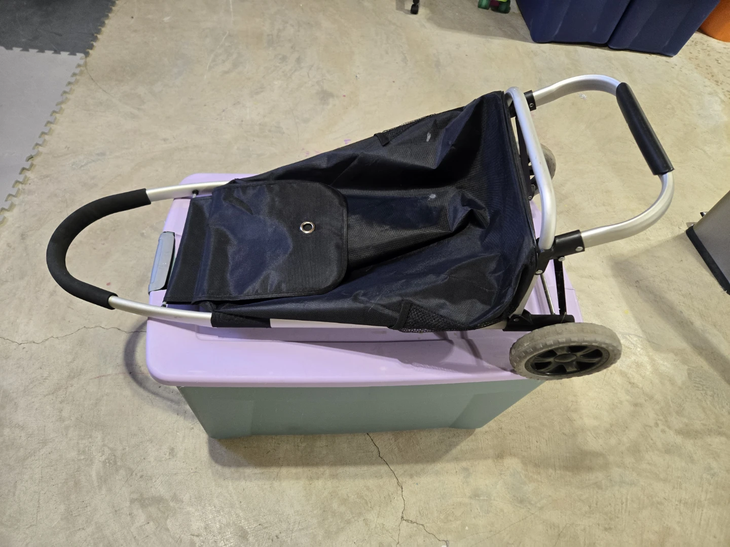 Black Rolling Shopping Cart
