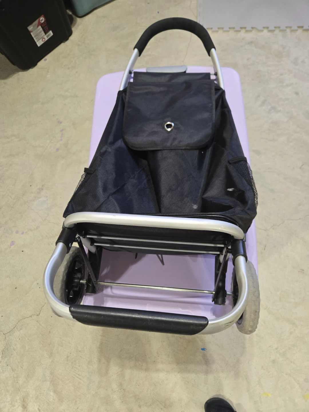Black Rolling Shopping Cart - photo 2
