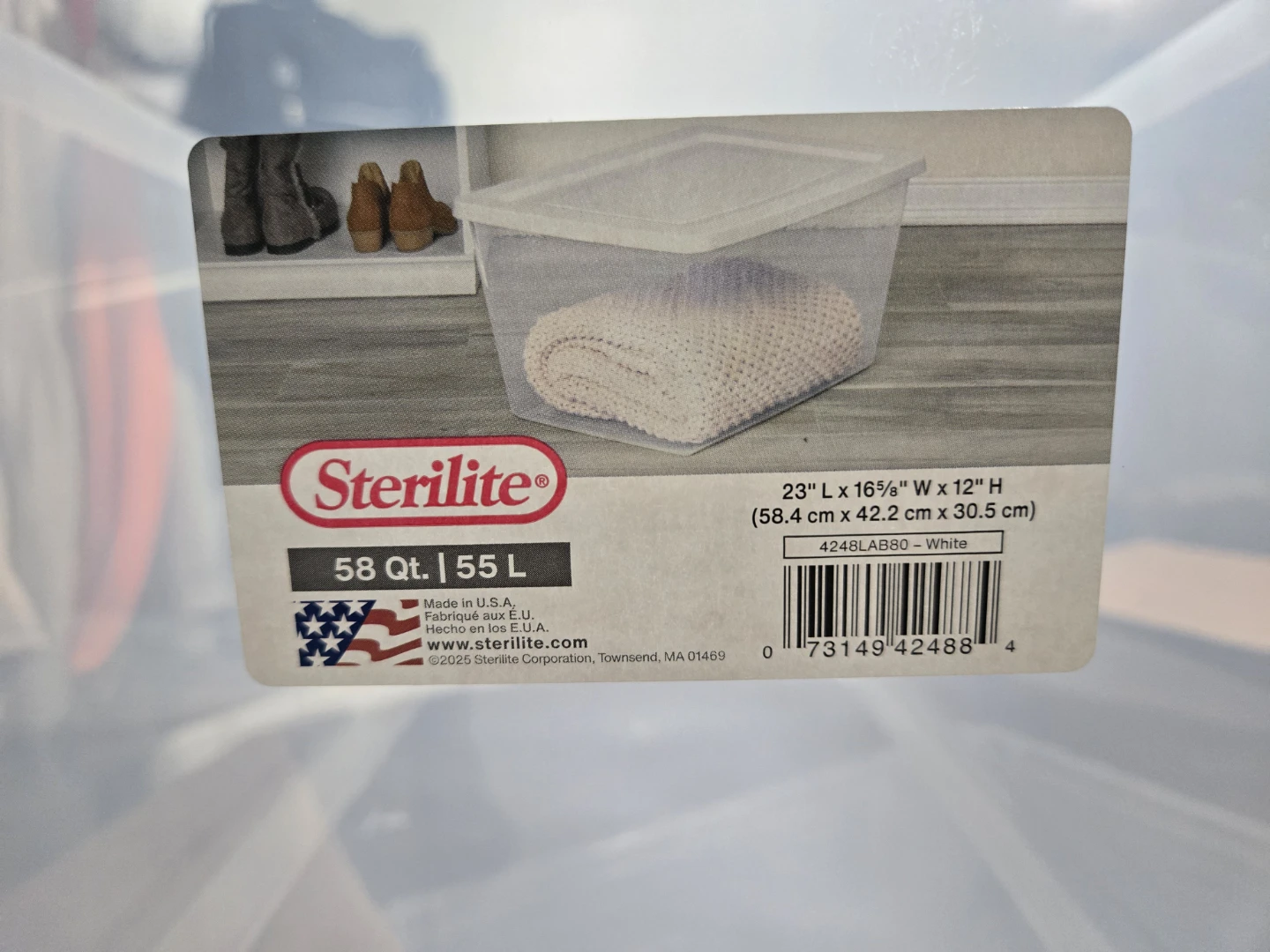 Sterilite 58 Qt. Storage Box case of 8
