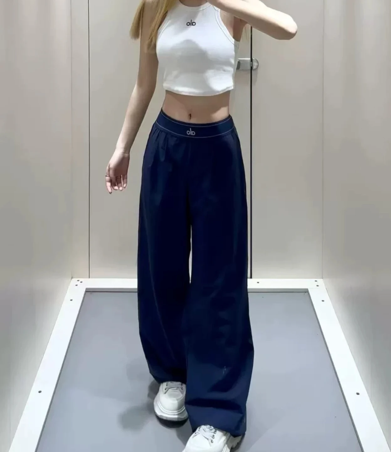 Alo Yoga Navy Wide Leg Pants