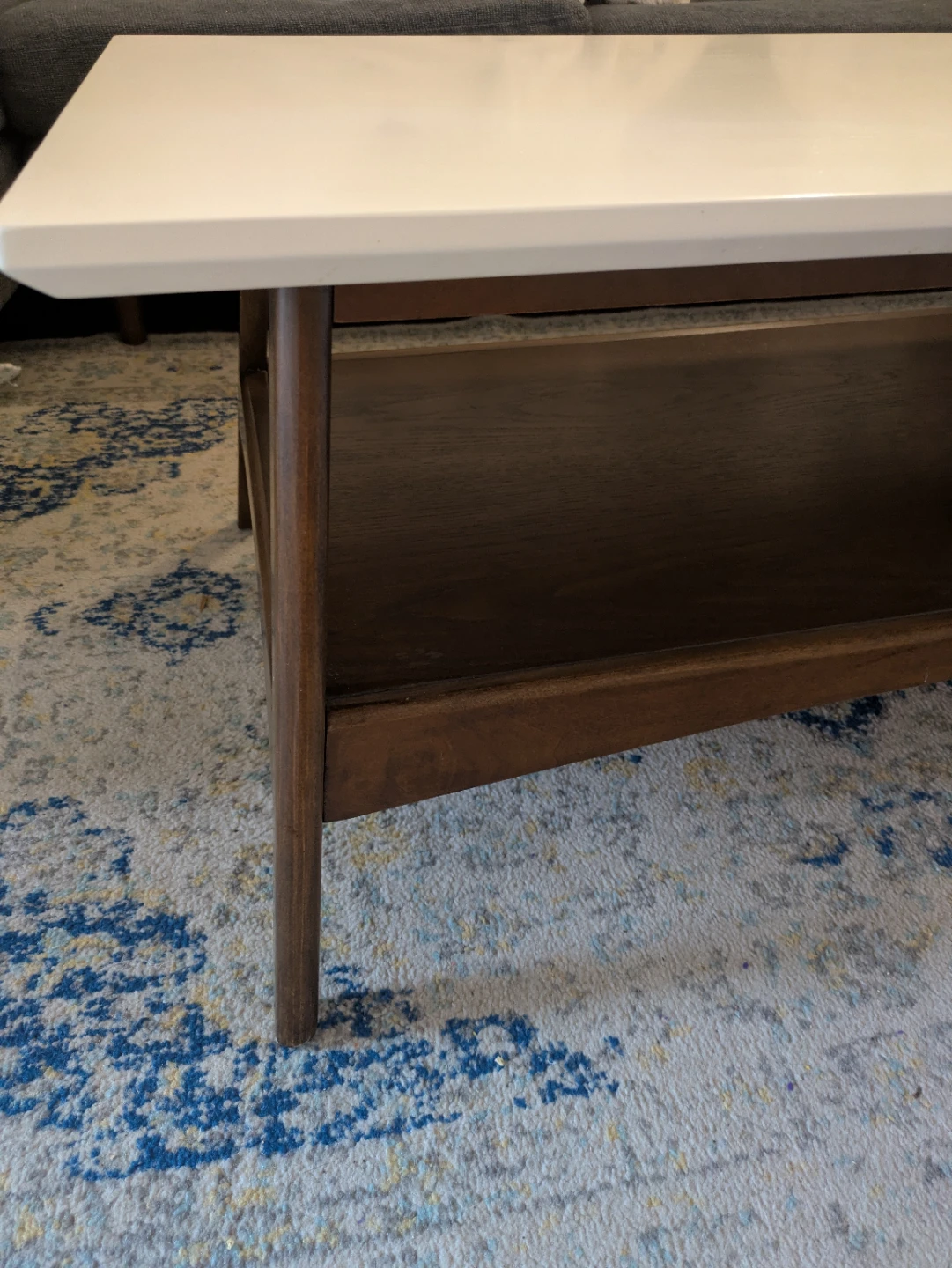 Mid-Century Modern Wood Coffee Table in Pecan - photo 4