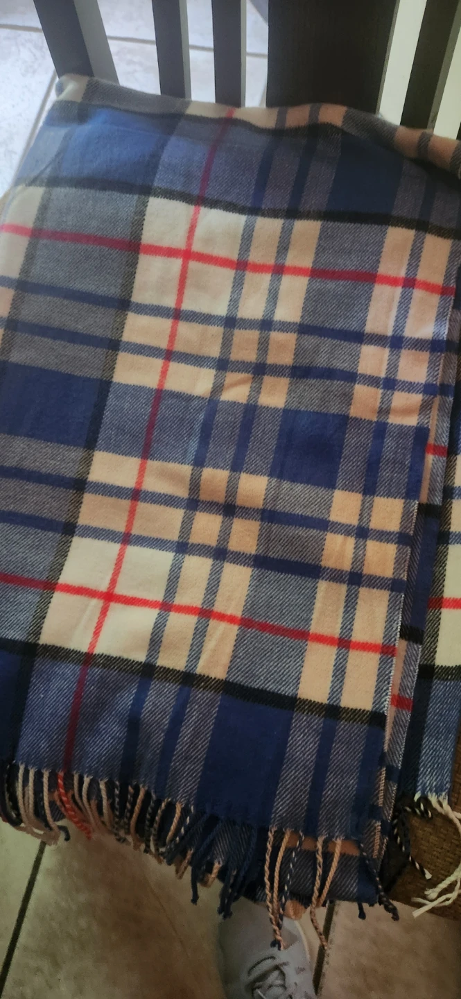 Tartan Plaid Blanket with Fringe