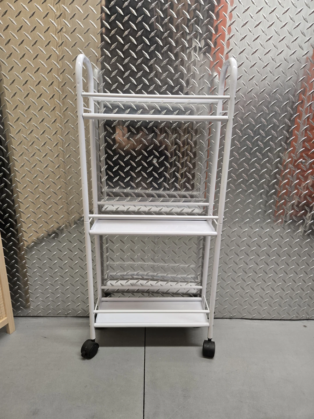 Slim White 3-Tier Rolling Utility Storage Cart