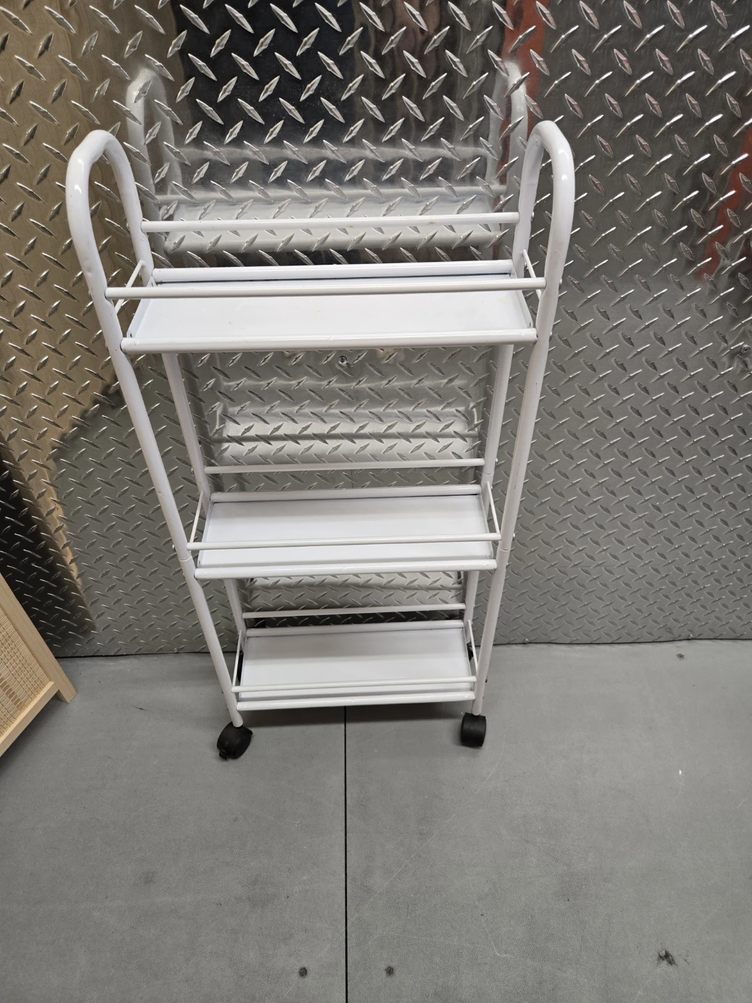 Slim White 3-Tier Rolling Utility Storage Cart - photo 2