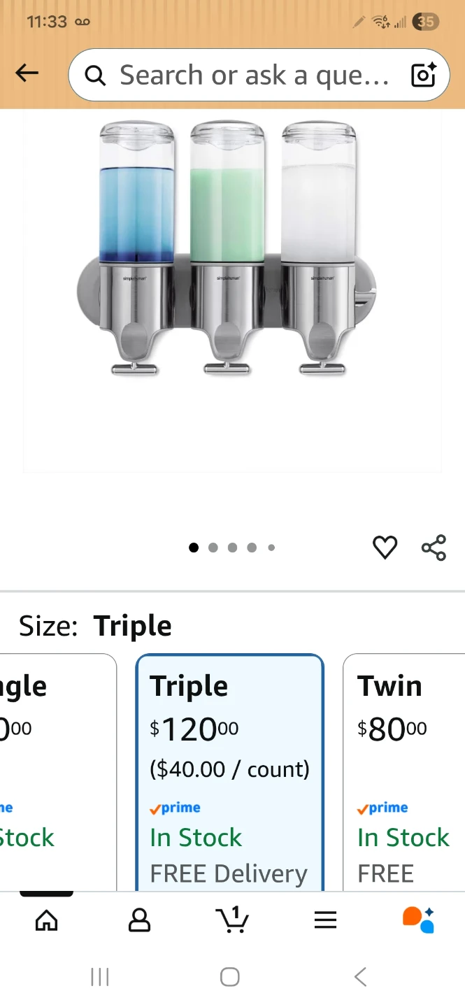 Simplehuman Triple Wall Mount Soap Dispenser - photo 2
