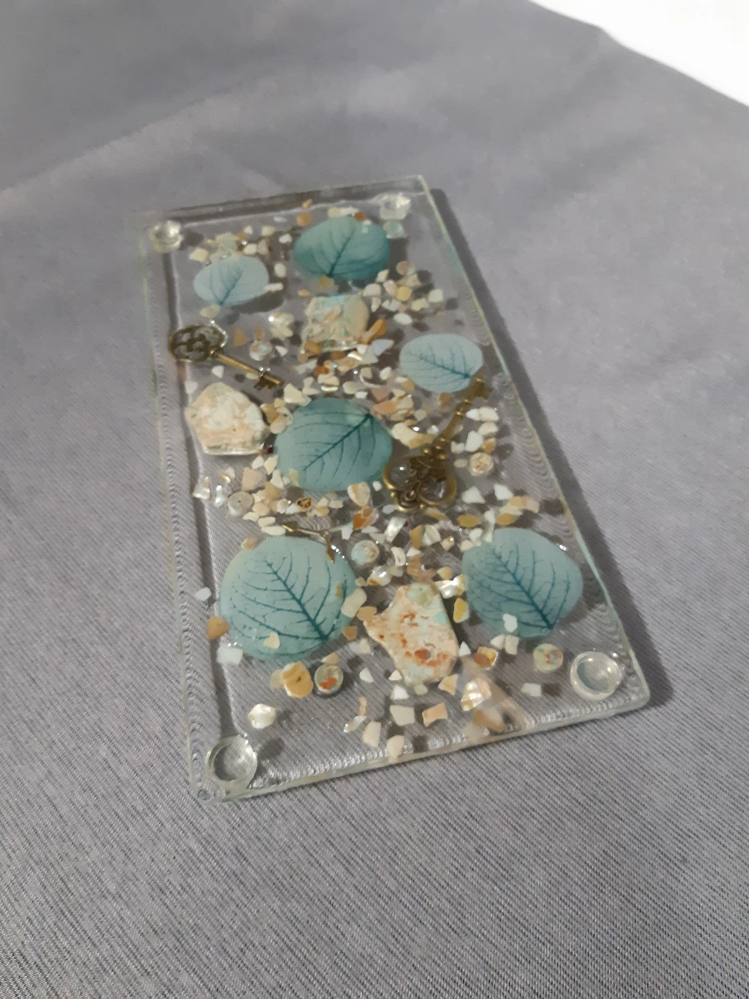 Handmade clear resin display board