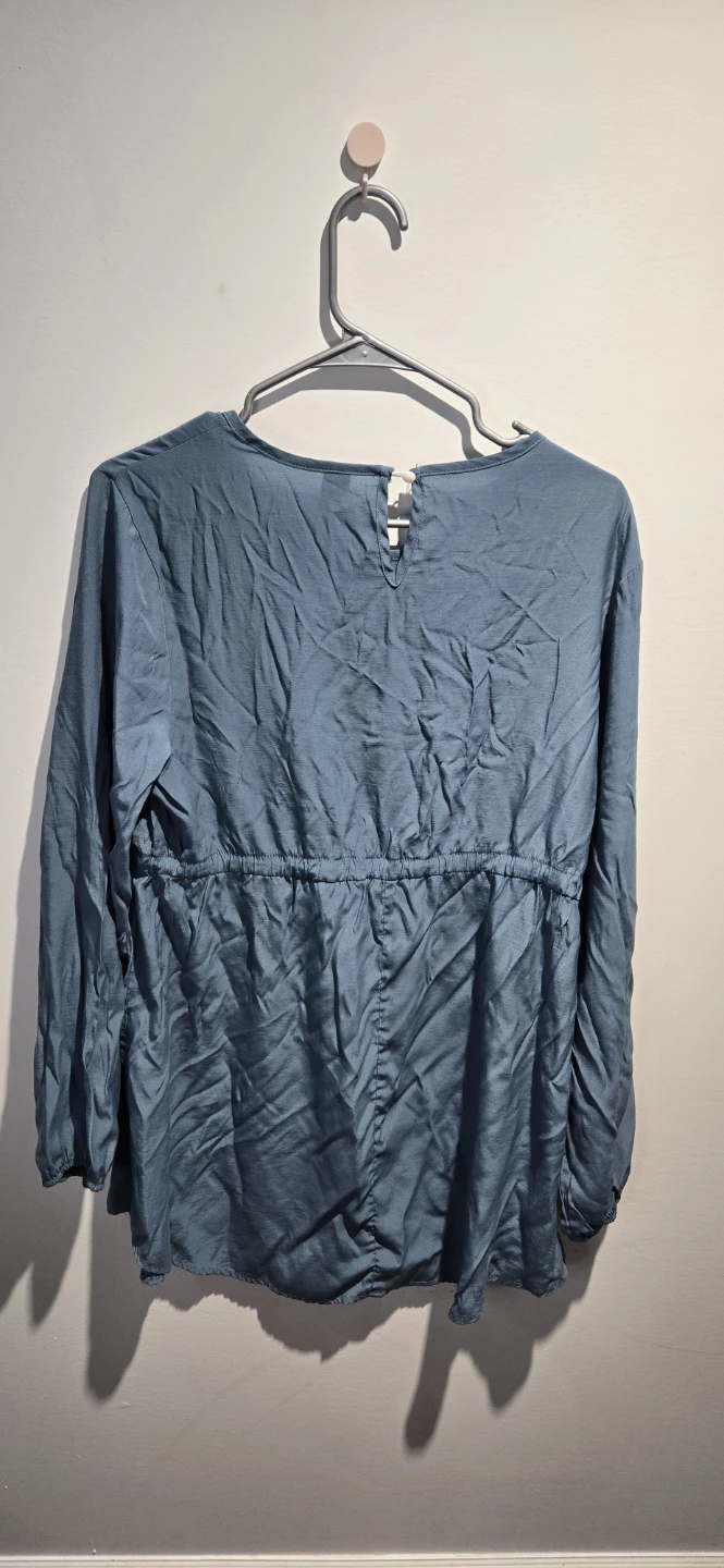 Shein Blue Long Sleeve Cinched Waist Top - photo 2