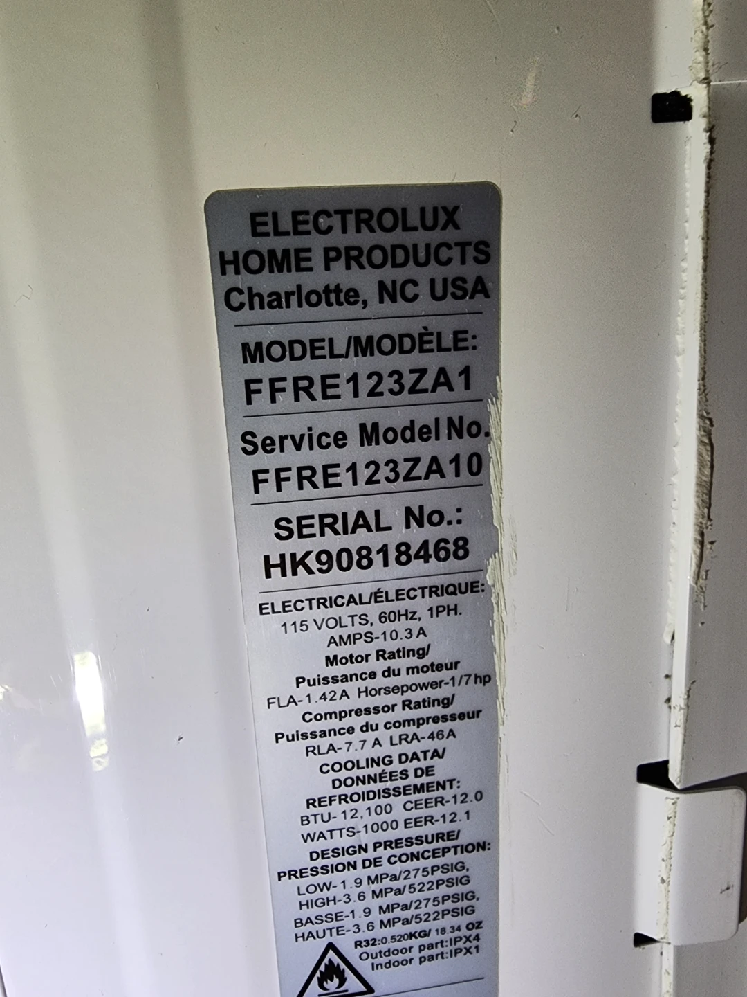 Energy star Window Air Conditioner FFRE123ZA1 - photo 2