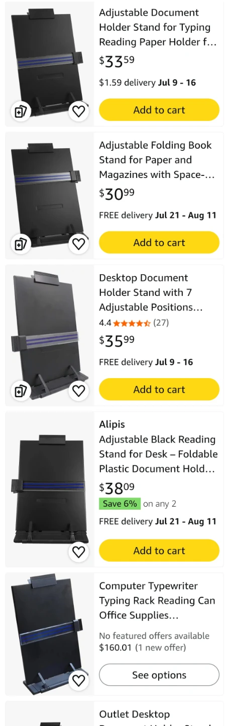 Adjustable Black Document Paper Holder Stand - photo 5