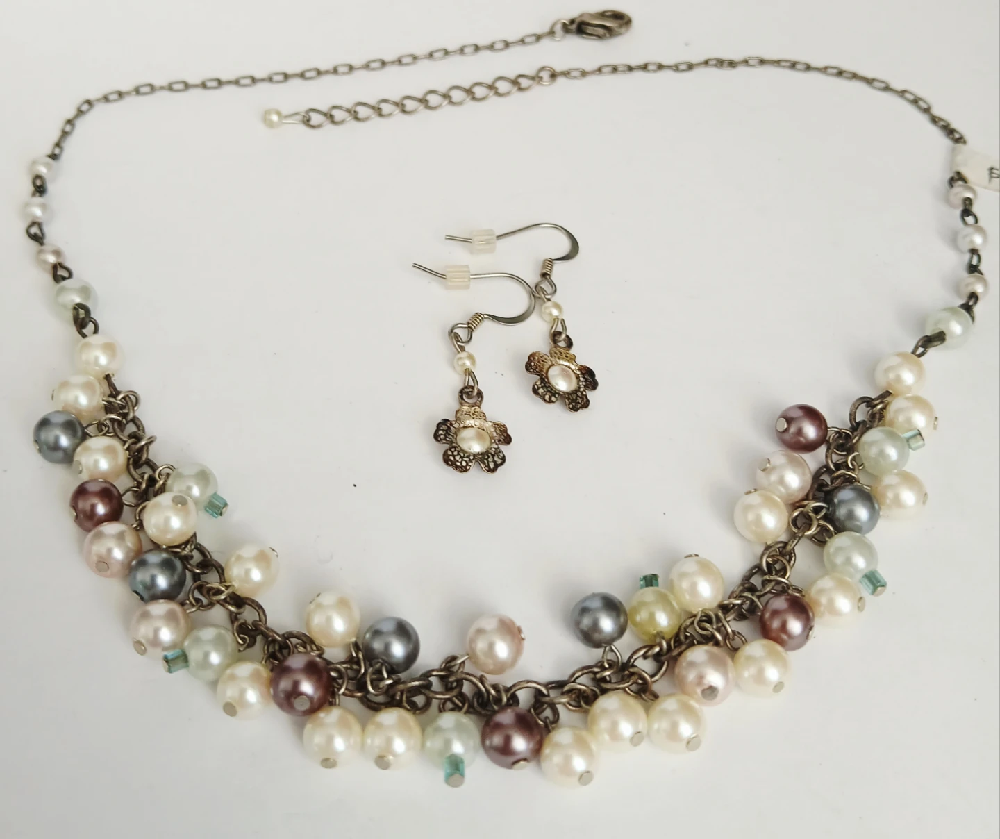 Faux Pearls Necklace and Earring Set - photo 2