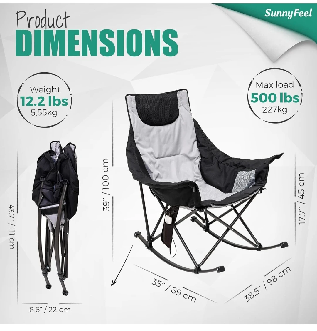 SunnyFeel Rocking Camping Chair with Heating - photo 2