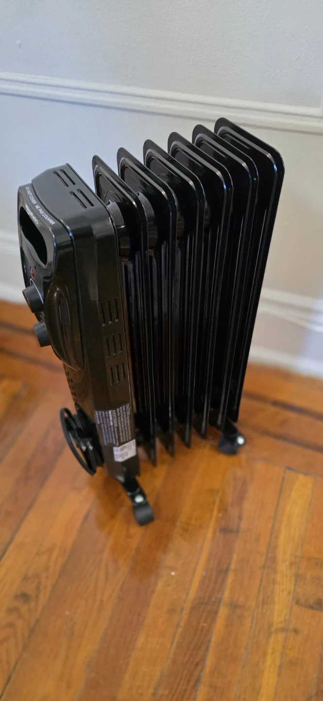 Portable Oil Radiator Heater Black 1500W - photo 2