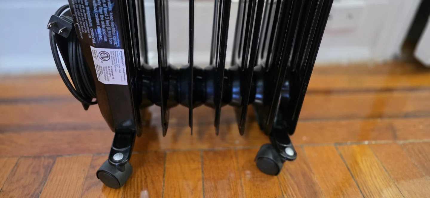 Portable Oil Radiator Heater Black 1500W - photo 3