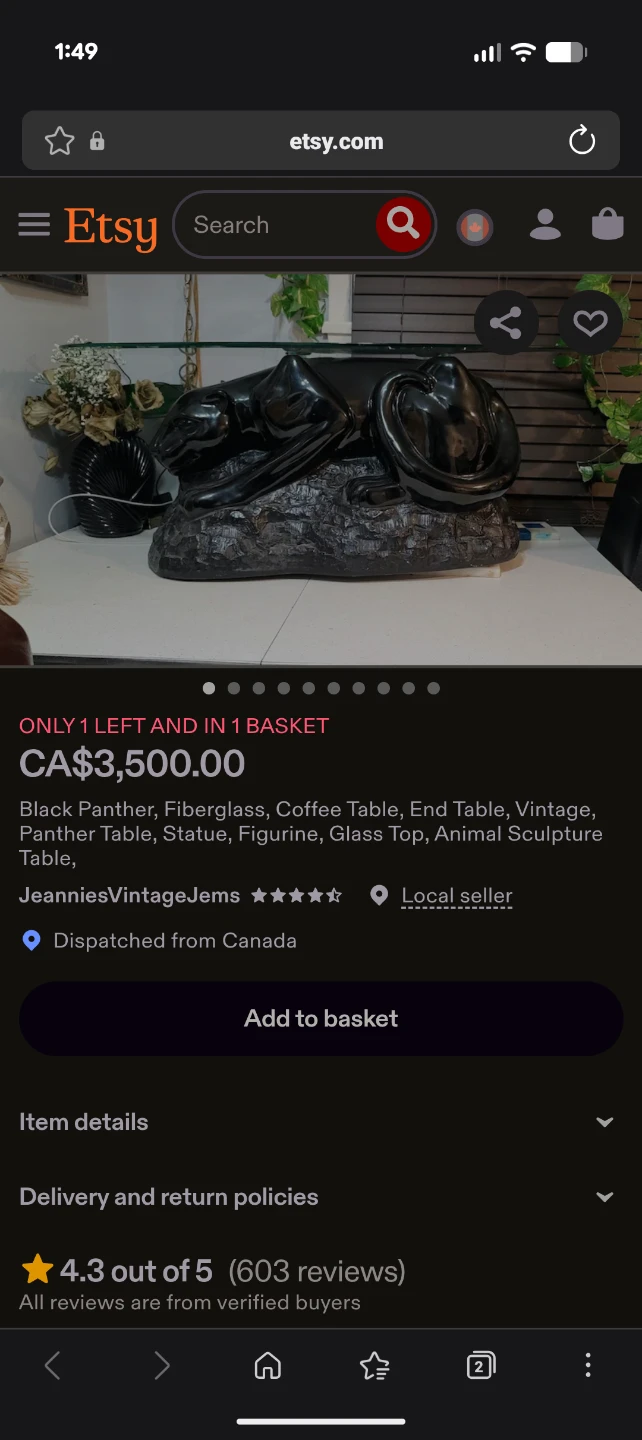 Black Panther Sculpture table - photo 4