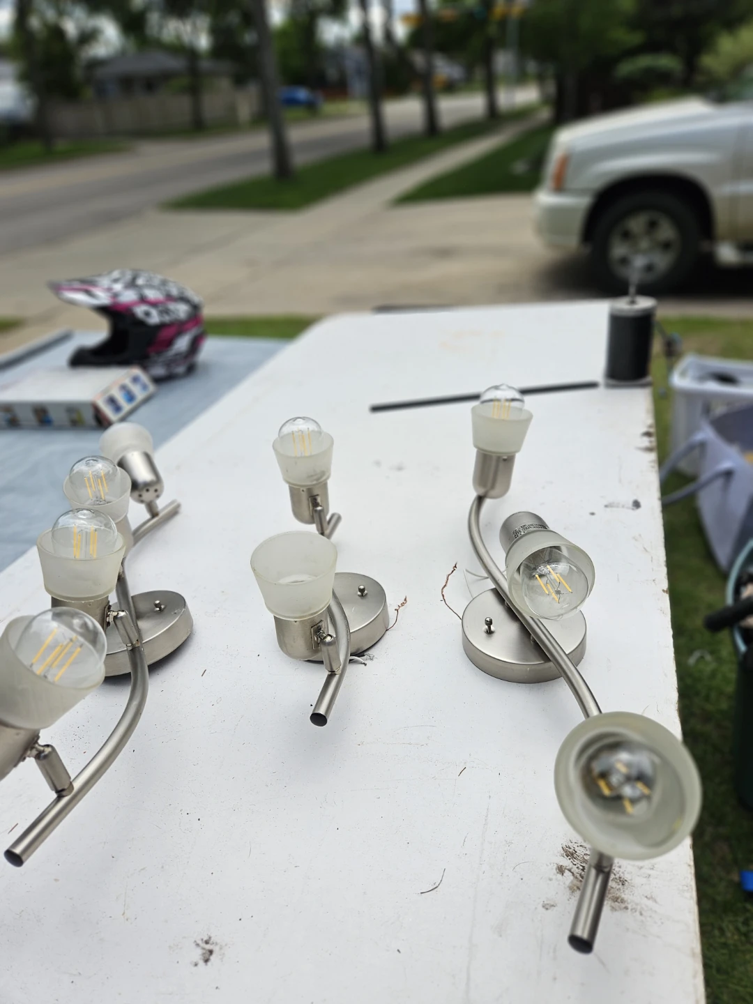Set of 3 Silver Track Lighting Fixtures - photo 2