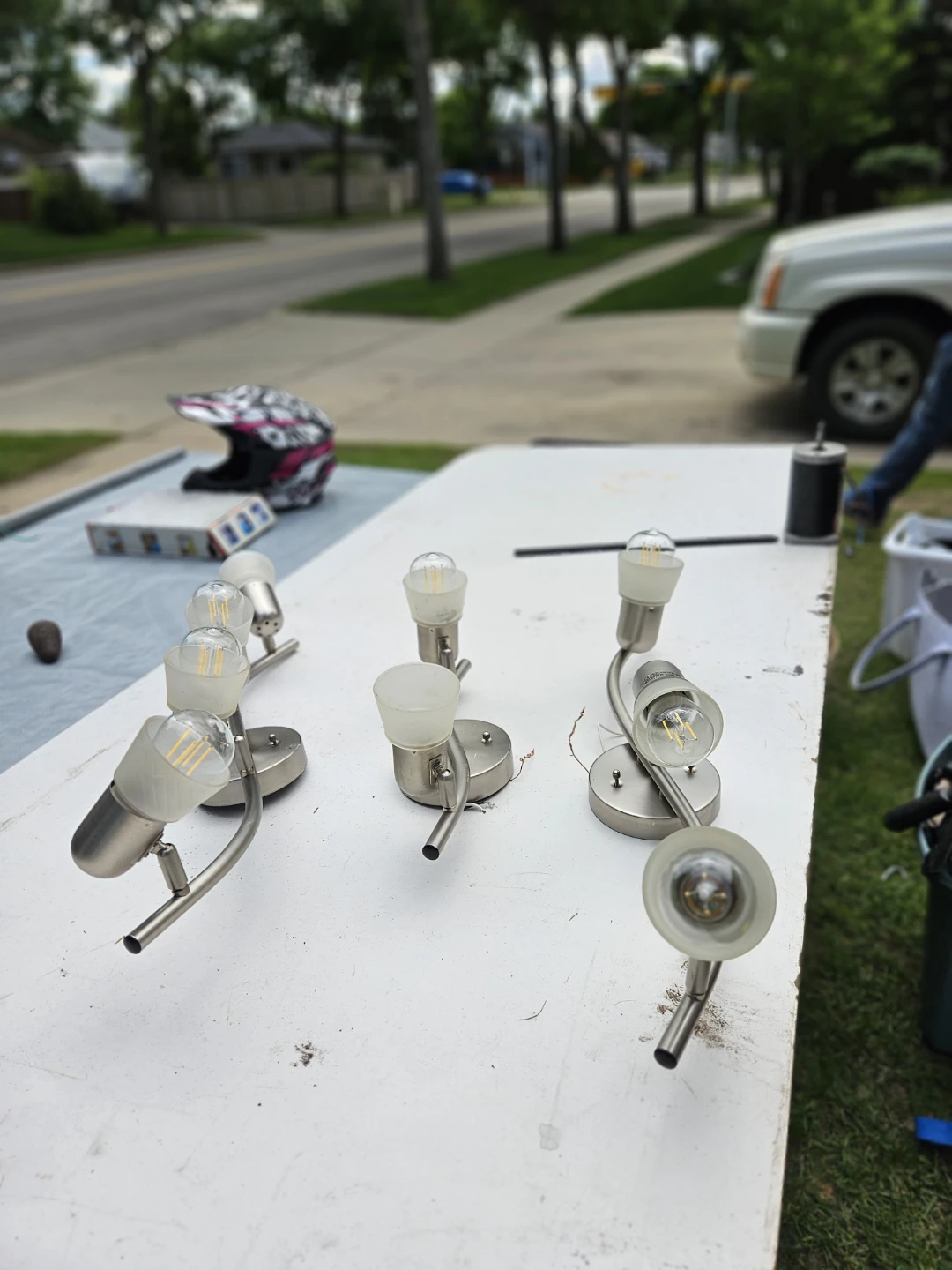Set of 3 Silver Track Lighting Fixtures - photo 3