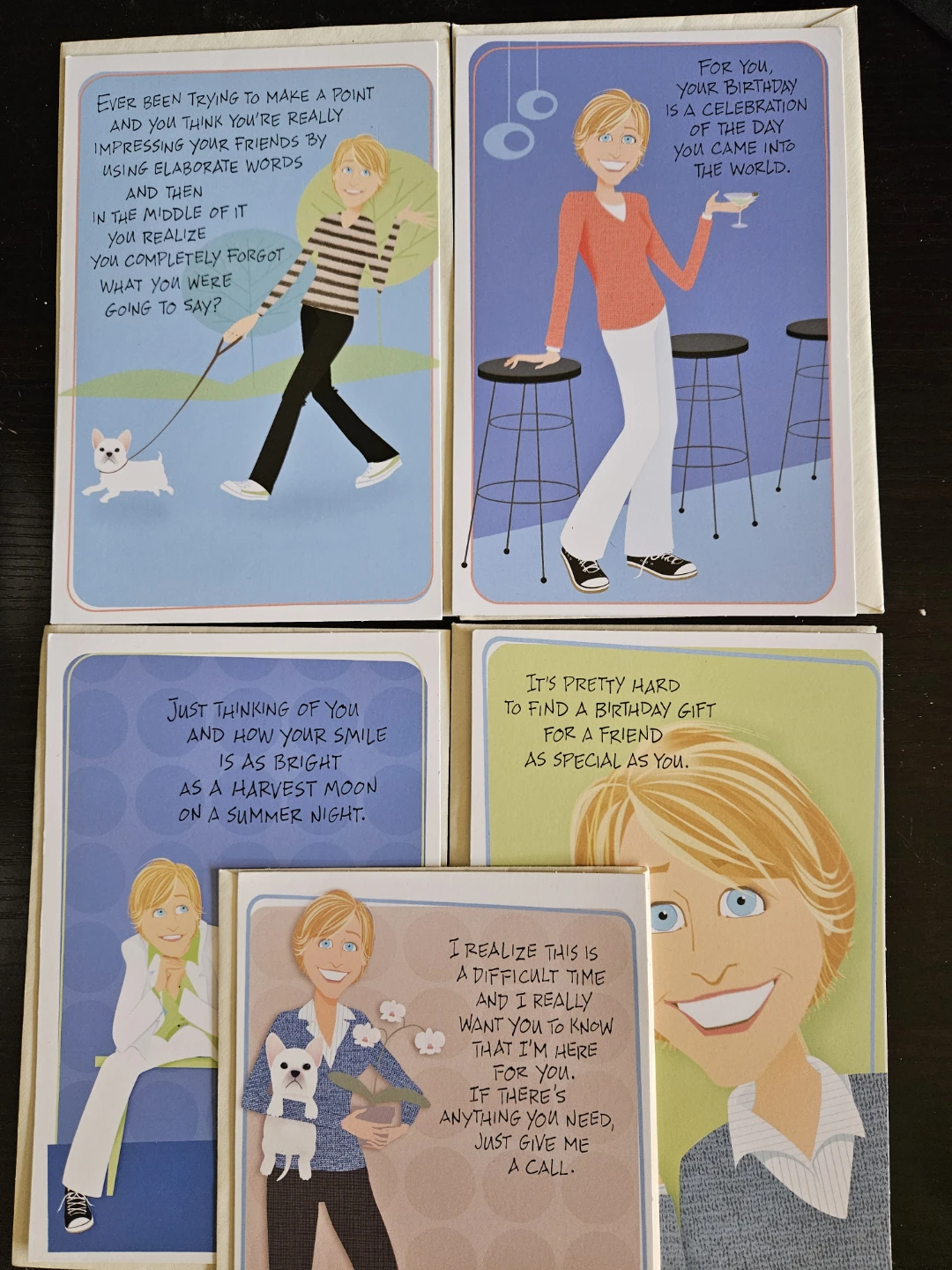 ⚽️ Ellen DeGeneres Greeting Cards - set of 5 MINT