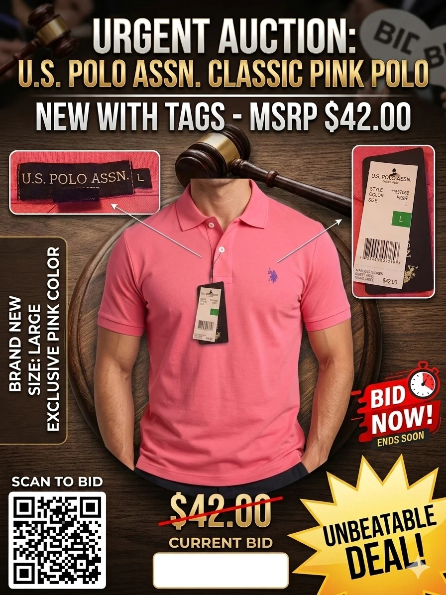 U.S. Polo Assn. Classic Polo Shirt - Large - Pink - photo 3