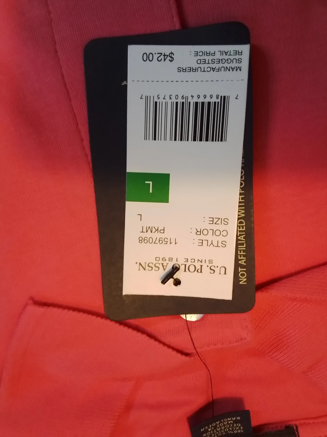 U.S. Polo Assn. Classic Polo Shirt - Large - Pink - photo 5
